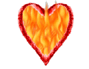 Gif animé coeur flammes